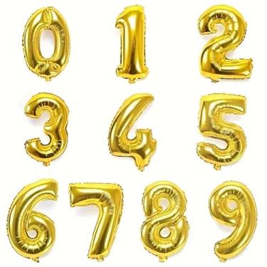 Imagem de Balão Número Metalizado Dourado 70cm | Decoração Premium para Aniversários e Festas(6,8)