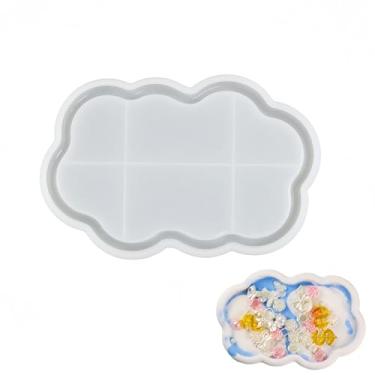 Imagem de Moldes de bandeja de resina de silicone em forma de nuvem, molde de resina epóxi para porta-copos DIY, bandeja de servir, decoração de casa, molde de artesanato reutilizável flexível antiaderente