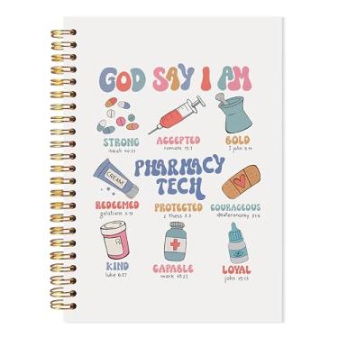 Imagem de LADOCK Caderno God Says I Am Christian, diário bíblico inspirador para mulheres, presentes de técnicos de farmácia, caderno espiral, 13 x 21 cm