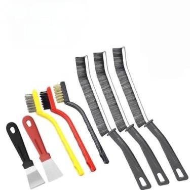 Imagem de Escova de limpeza de fogão de cozinha, escovas para limpeza de fendas, sujeira de graxa para exaustor, limpeza de fogão, conjunto de ferramentas (conjunto de 8 peças).