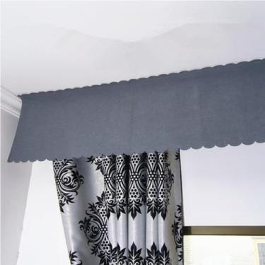 Imagem de Cortinas blackout personalizadas autoadesivas simples 100% bloqueio de luz para quarto, sala de estar, cobertura de persiana superior para casa e apartamento (cinza escuro, 129,5 cm L x 33 cm C