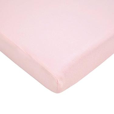 Imagem de American Baby Company Lençol com elástico 100% algodão natural 99 cm x 68,5 cm – Lençol de brincar macio e respirável para cercadinho, playard e mini berço, rosa bebê, para meninos e meninas
