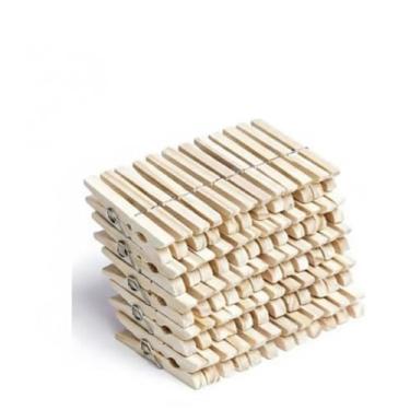 Imagem de KIT 60 Pregadores de Roupa em Madeira Reforçados – Alta Durabilidade, Mola Metálica Forte, Ideal para Varal, Lavanderia e Uso Doméstico