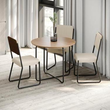 Imagem de Conjunto 2 Cadeiras de Jantar Next Tecido Mesclado Est.Preta - Compace