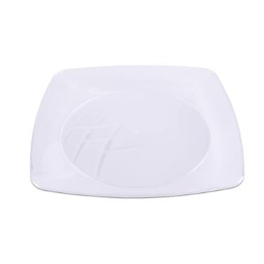 Imagem de Prato de Acrílico Prafesta Quadrado com 10 Unidades Tamanho G Cristal