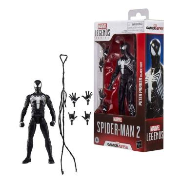 Imagem de Spider-Man 2 Marvel Legends Series Gamerverse - SpiderMan Peter Parker Traje Preto - Hasbro