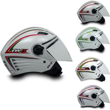 Imagem de Capacete Para Moto Aberto X Open FW3 Itália Brasil Jamaica E USA Com D