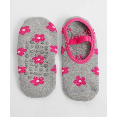 Imagem de Meia Sapatilha Feminina Antiderrapante Marisa Cinza-76158, Cinza, 34/3