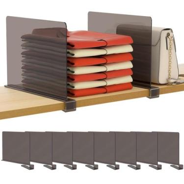 Imagem de Divisórias de prateleira em acrílico cinza HBlife para armário, pacote