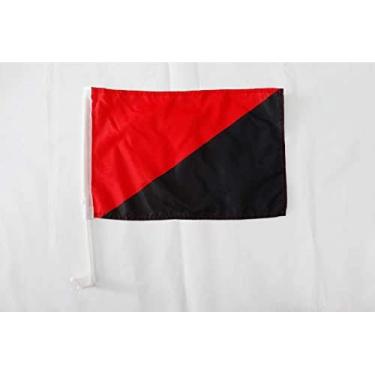 Imagem de Anarcho Syndicalism Movement Car Flag 45.7 cm x 30.5 cm - bandeiras de carro anarco-sindicalistas 30 x 45 cm - Banner 18x12 POLEGADAS PASTICO - AZ FLAG
