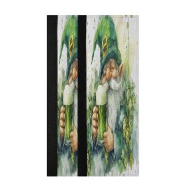 Imagem de Burbuja Conjunto de 2 capas de maçanetas de geladeira de cerveja St. Patrick Gnomo, lavável, forno, micro-ondas, antiderrapante, 35,5 x 14 cm