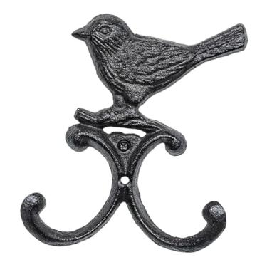 Imagem de predolo Gancho de parede duplo em ferro fundido com formato de pássaro, ideal para decoração suspensa, utilitário, perfeito para pendurar em jardins e áreas, Style a