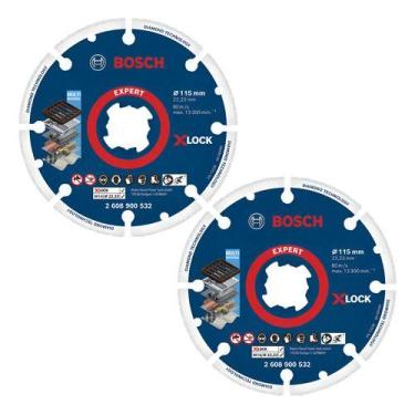 Imagem de Kit 2 Discos Diamantado Para Metal Expert Bosch X Lock 115mm Azul