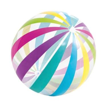 Imagem de MERIGLARE Bola de PVC para piscina, acessórios para festa, brinquedos para crianças, bola de piscina, jogo aquático de verão para quintal, festa de fim de ano, Bola Listrada