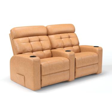 Imagem de Sofá 2 Lugares Reclinável Manual Linha Cinema Em Corino Importado