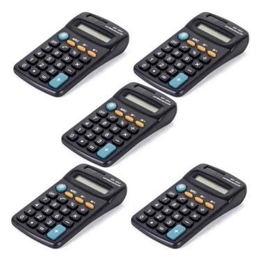 Imagem de Kit 5 Calculadoras De Mesa E Bolso Pequena 08 Dígitos Kk402
