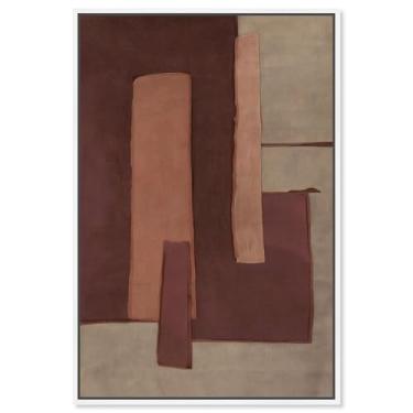 Imagem de Decoração de parede Boho com impressão em tela Raw Edge II da Art Remedy, moldura branca, 50 x 76 cm