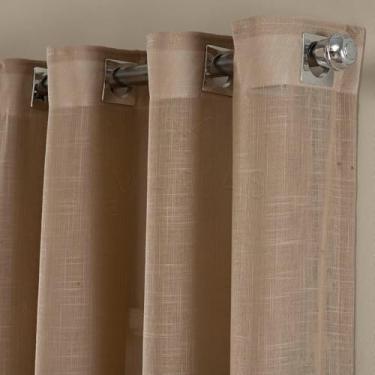 Imagem de Cortina gaze Linho 6,00 X 2,70 gase varão simples Para janela de Sala Quarto(Caqui,3 Metros)