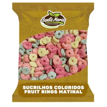 Imagem de Sucrilhos Colorido Fruit Rings Cereal Matinal 1kg - Santa Maria (500g)