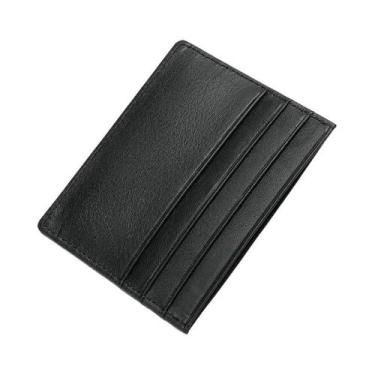 Imagem de Porta-cartões de crédito masculino de couro WESTAL preto porta-cartões