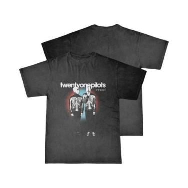 Imagem de Camiseta Casual Vintage Unissex Oversized Twenty One Pilots Manga Curt