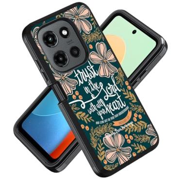 Imagem de ZXHSBROK Capa para celular Moto G Stylus 5G 2025, capa protetora contra quedas à prova de choque de grau militar 3 camadas para Motorola Moto G Stylus 5G 2025, versículo bíblico cristão Provérbios 3:5