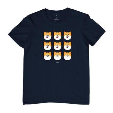Imagem de Camiseta Masculina Shiba Faces - Reserva INK, P, Azul
