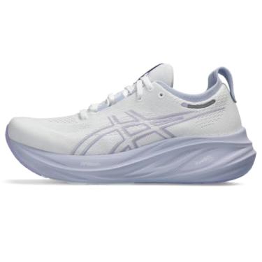 Imagem de ASICS Tênis de corrida feminino Gel-Nimbus 26, Branco/Ar fresco, 10