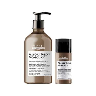 Imagem de Kit L'Oréal Professionnel Absolut Repair Molecular  Shampoo 500ml e Le