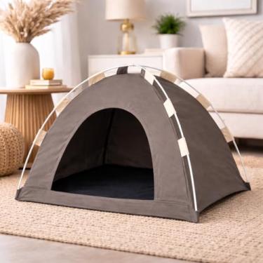 Imagem de Tenda Cama Iglu Para Gatos E Cachorros Portátil Dobrável (Cinza quente (taupe))
