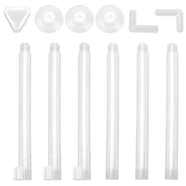 Imagem de CUOFYUNL Barra de ar para aquário Tubo de liberação de bolha de plástico transparente para tanque de peixes com três ventosas