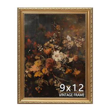 Imagem de Porta-retrato 23 x 30,5 cm, moldura dourada bronze vintage para mesa e parede, moldura antiga 23 x 30,5 cm para sala de estar, quarto, escritório ou parede de galeria, presente retrô para decoração de