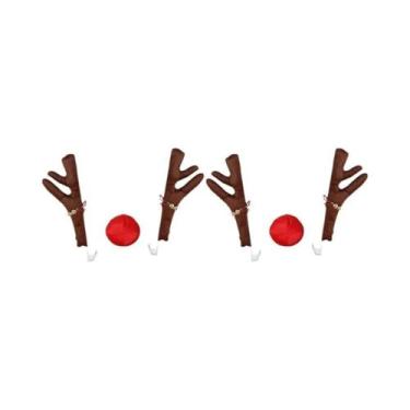 Imagem de Kit De Fantasia De Rena Para Carro: Decoração De Natal Com Chifres E N