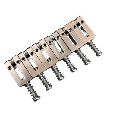 Imagem de Kaynes 6 peças de selas de rolo de ponte de guitarra de 10,5 mm – sela de pontes tremolo de latão com rolo de aço para guitarra elétrica Fender Telecaster Tele Stratocaster Strat ST TL (10,5 Roller BR