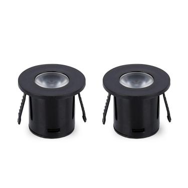 Imagem de Kit 2 Spot Para Móvel Taschibra Pik Led Redondo Preto Bivolt 6500k Luz Fria