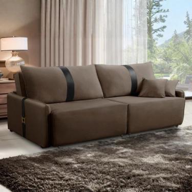 Imagem de Sofá Retrátil Reclinável Manhattan 200cm Veludo Star Confort - VS Móve