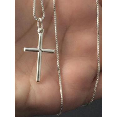 Imagem de Corrente Prata Maciça 925 C/ Pingente Crucifixo 60cm - Lojas La&Ny, Pr