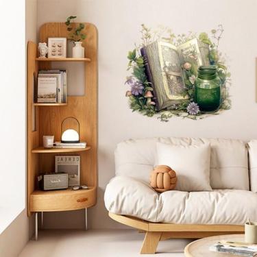 Imagem de Adesivos de parede Creative Book Vintage Wallpaper Botanical - yiweisa