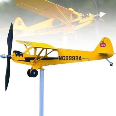 Imagem de Cata-vento de avião Piper J3 Cub - Feito à mão Piper J3 Cub - Gloome S