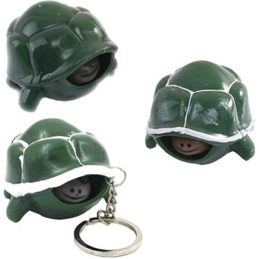 Imagem de Chaveiro Squeeze Toy Turtle XIANQI com cabeça de estourar, 3 peças - G