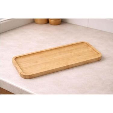 Imagem de Bandeja Retangular Slim 33x13 Cm Bambu Ecológica Lovely Vibe