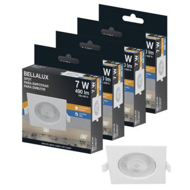 Imagem de 5 Spot Led 7w Biv Quadrado 6500k 127 220v - BELLALUX