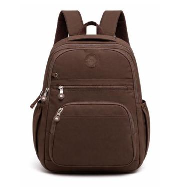 Imagem de Mochila Feminina Nylon Estilosa Impermeavel Grande - Multineos, Marrom
