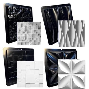 Imagem de Conjunto de 4 Moldes 3D de Gesso e Cimento ABS - Envio Imediato - atac
