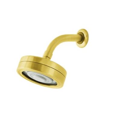 Imagem de CHUVEIRO REDONDO DROP COM BRAÇO DE PAREDE 12CM EM AÇO INOX DOURADO ESCOVADO DP6720P