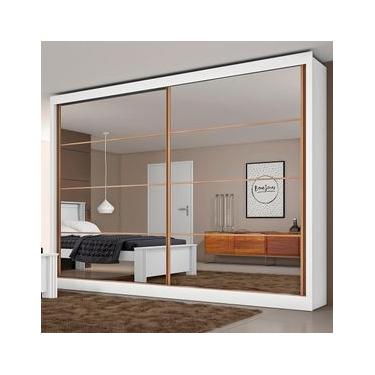 Imagem de Guarda-Roupa Casal Mademarques Sevilha com 2 Portas, 6 Gavetas, 10 Prateleiras e Espelho - 228cm de largura
