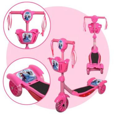 Imagem de Patinete Infantil Rosa Com Led Música 3 Rodas Para Criança - Toys 2U