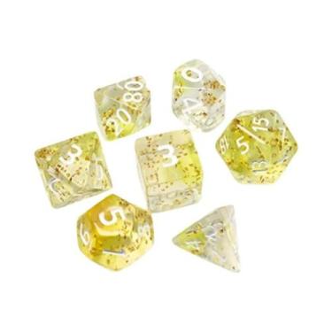 Imagem de Conjunto De 7 Dados Multifacetados Estilo Cristal Para Jogos De Tabule