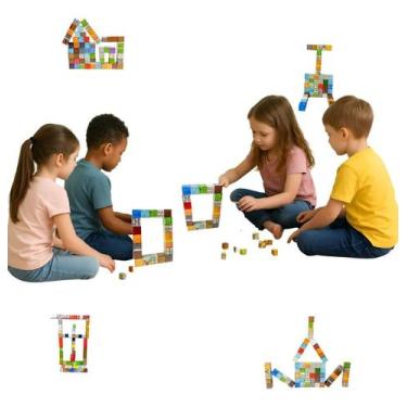 Imagem de Brinquedo Blocos Construir Imaginação 50 Peças Crianças Mine - BLOCOS 