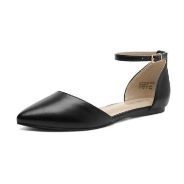 Imagem de Sapatos DREAM PAIRS Femininos Pretos Slip On Bico Fino